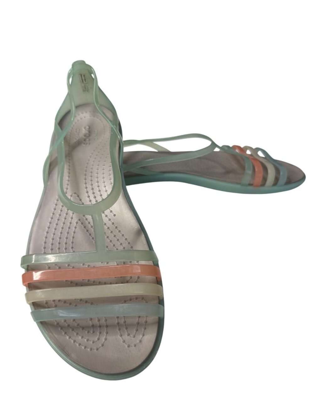Crocs Isabella Island Green Pastel Flat Jelly Shoes Sandals Size 11